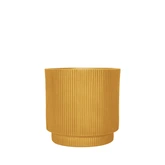 Pot strips raised fibre clay D 24 x H 24 cm oker