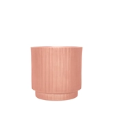 Pot strips raised fibre clay D 24 x H 24 cm zalm