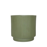 Pot strips raised fibre clay D 30 x H 30 cm groen