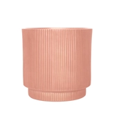 Pot strips raised fibre clay D 37 x H 37 cm zalm