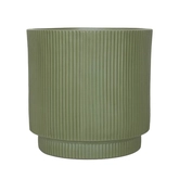 Pot strips raised fibre clay D 45 x H 45 cm groen