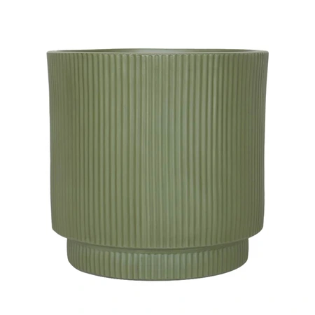 Pot strips raised fibre clay D 45 x H 45 cm groen