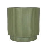 Pot strips raised fibre clay D 45 x H 45 cm groen