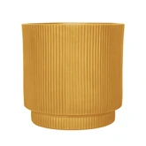 Pot strips raised fibre clay D 45 x H 45 cm oker