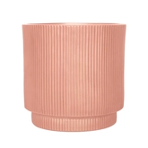 Pot strips raised fibre clay D 45 x H 45 cm zalm