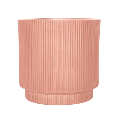 Pot strips raised fibre clay D 45 x H 45 cm zalm