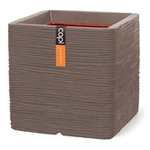 Pot vierkant Rib NL 30 x 30 x 30 warm taupe