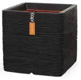 Pot vierkant Rib NL 30x30x30 zwart