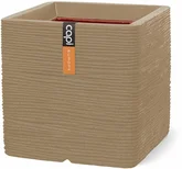 Pot vierkant Rib NL 40x40x40 beige - afbeelding 2