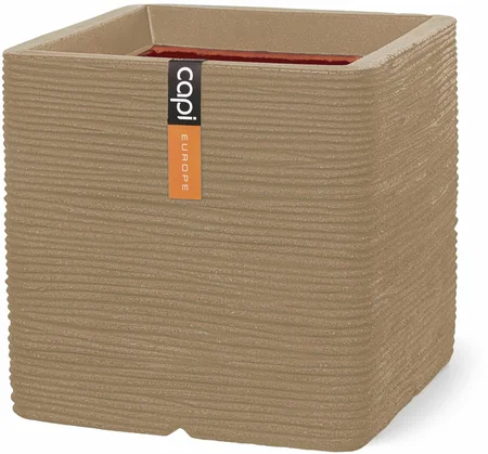Pot vierkant Rib NL 50x50x50 beige
