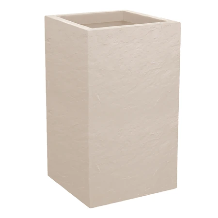 Pot vierkant Volcania Up 29,5 x 29,5 x 49,5 cm beige limestone - afbeelding 1