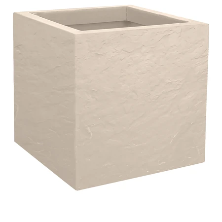 Pot Vierkant Volcania Up - 29,5x29,5x29,5cm Beige Kalksteen - afbeelding 1
