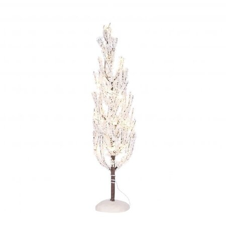 Snowy tree with warm white light battery operated - l12xw12xh30cm