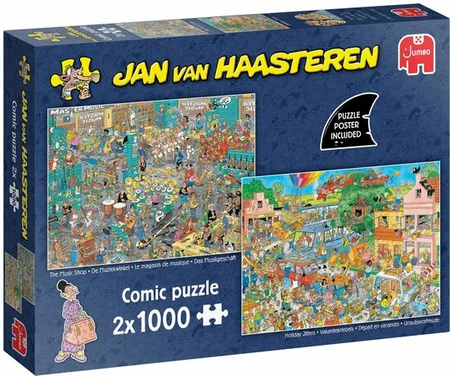 Jan van Haasteren - De Muziekwinkel & Vakantiekriebels - 2 x 1000 stukjes puzzel