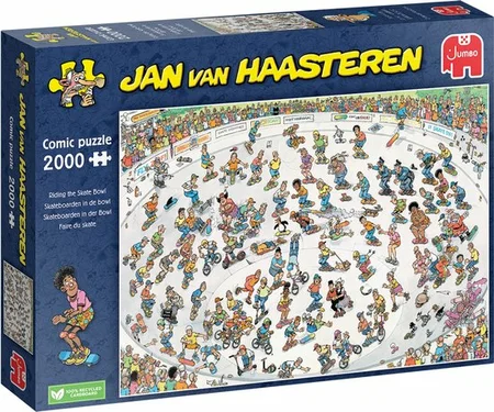 Jan van Haasteren - Skateboarden in de bowl - 2000 stukjes puzzel