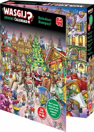 Wasgij Kerstmis Adventskalender Rendier-ravage! 24 puzzels met 54 stukjes - afbeelding 2