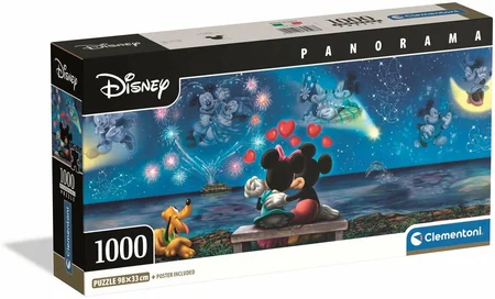 Clementoni - Panorama Mickey & Minnie Puzzel - 1000 Stukjes