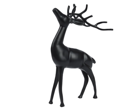 Rendier alu l30.5b19h47cm zwart