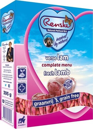 Renske vers hond adult graanvrij lam 395gr