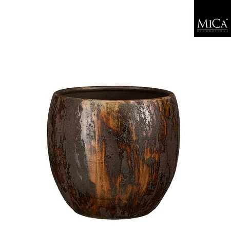 Roel pot rond roest - h24xd24cm