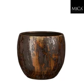 Roel pot rond roest - h24xd24cm