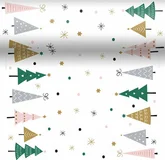 Duni 3-in-1 tafelaankleding Noel Trees wit 40 x 480 cm