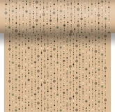 Duni 3-in-1 tafelaankleding Naturel Yuletide crème / groen 40 x 480 cm