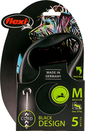 Flexi rollijn black design cord m blauw 5 meter