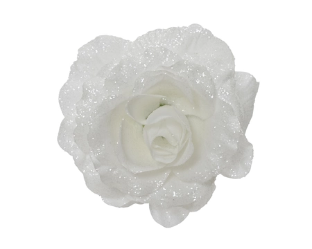 Roos polyester d12h7cm wit