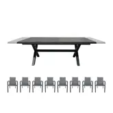 Royal Seasons ALORA uitschuifbare Dining set met 8 stoelen - afbeelding 1