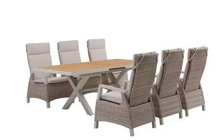 Royal Seasons Athene uitschuifbare dining set voor 6 personen - afbeelding 1