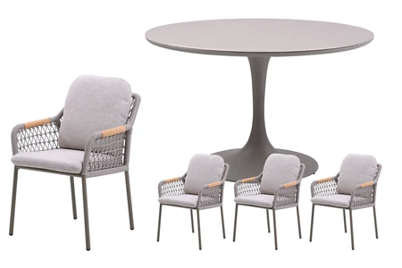 Royal seasons® Bari ronde dining set voor 4 personen - afbeelding 1
