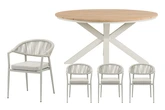 Royal seasons® Bo/Atlanta ronde dining set voor 4 personen