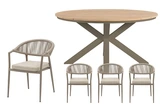Royal seasons® Bo/Atlanta ronde dining set voor 4 personen