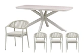 Royal seasons® Bo/Jura dining set voor 4 personen