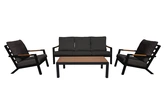 Royal seasons® Detroit loungeset met 3-zitsbank met teakhouten tafelblad - afbeelding 1