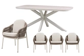 Royal seasons® Doha/Jura dining set voor 4 personen
