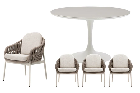 Royal seasons® Doha ronde dining set voor 4 personen - afbeelding 1