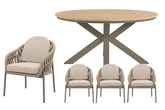 Royal seasons® Doha ronde dining set voor 4 personen