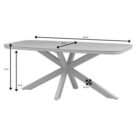 Royal Seasons® Jura tafel 180 x 90 cm zand - afbeelding 2