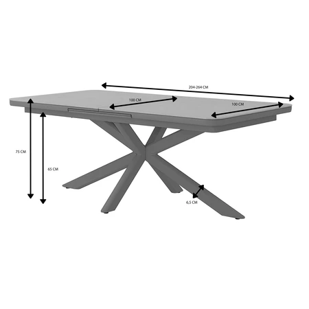 Royal Seasons® Jura tafel uitschuifbaar 204/264 x 100 cm espresso - afbeelding 2