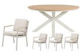 Royal seasons® Las Palmas ronde dining set voor 4 personen