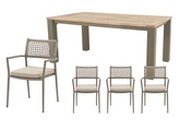 Royal seasons® Liv/Atlanta dining set voor 4 personen