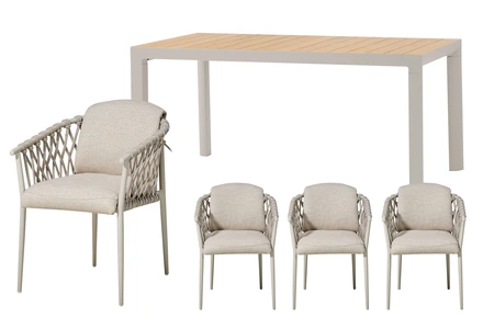 Royal seasons® Miami dining set voor 4 personen - afbeelding 1