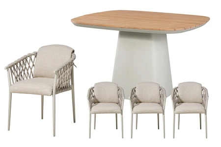Royal seasons® Miami dining set voor 4 personen - afbeelding 1