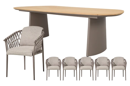 Royal seasons® Miami dining set voor 6 personen - afbeelding 1