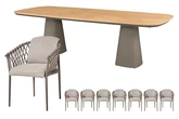 Royal seasons® Miami dining set voor 8 personen