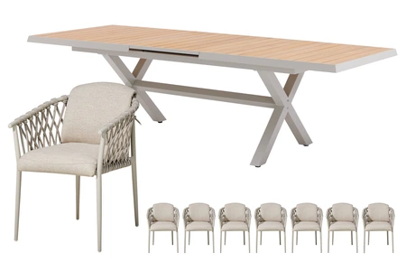 Royal seasons® Miami dining set voor 8 personen - afbeelding 1