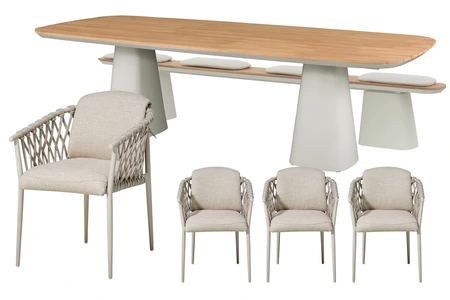 Royal seasons® Miami stoel-bank dining set voor 8 personen - afbeelding 1