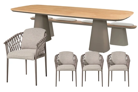 Royal seasons® Miami stoel-bank dining set voor 8 personen - afbeelding 1